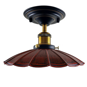 Modern Industrial Retro Loft Metal Ceiling Light Indoor Light Fitting Kitchen - Without Bulb / Rustic Red