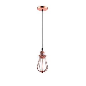 Ceiling Rose Balloon Cage Pendant Lamp - Lighting Kit - High Quality - UK - With Bulb / Rose Gold
