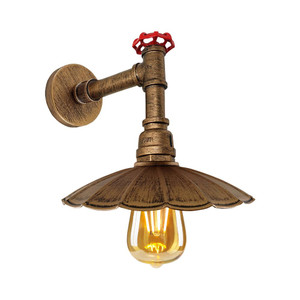 Vintage Industrial Retro Wall Shade Water Lighting E27 60W Kitchen Restaurant - with bulb / Brushed Copper