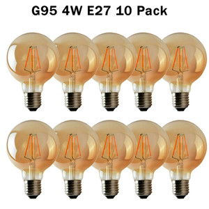 10 Pack E27 LED Edison Dimmable Vintage Amber Glass Warm white 2700K Light Bulbs