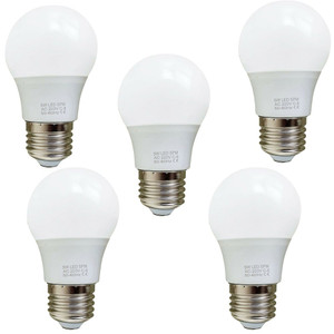 5W E27 Screw LED Light GLS bulbs, Energy Saving Edison  Cool White 6000K non dimmable lights - Pack 5