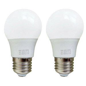 5W E27 Screw LED Light GLS bulbs, Energy Saving Edison  Cool White 6000K non dimmable lights - Pack 2