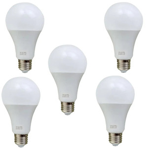 E27 12W Energy Saving Warm White LED Light Bulbs A60 E27 Screw-in non dimmable bulbs - Pack 5
