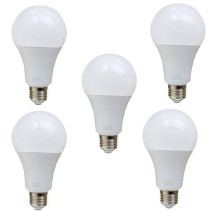 E27 25W Energy Saving Warm White LED Light Bulbs A60 E27 Screw-in non dimmable bulbs - Pack 5