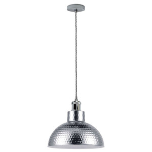 Vintage Industrial Chrome Ceiling Pendant Light: Metal Shade Hanging Lamp