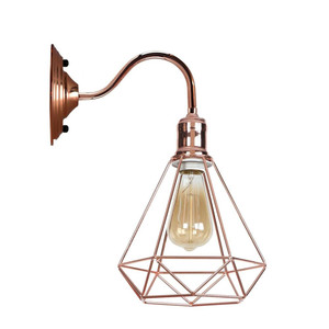 Modern Vintage Retro Industrial Wall Sconce Light Swan Neck Arm Rose gold Wall Lamp Shade with E27 Holder Fitting - with bulb,without bulb / Rose Gold
