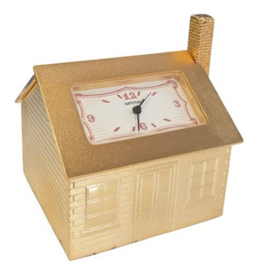 High-Quality Miniature Goldtone House Clock - Solid Brass Design - CLEARANCE!