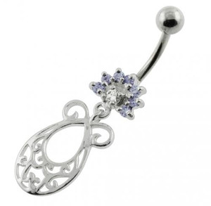 Fancy Jeweled belly button piercings - Lavender