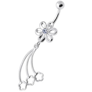 Fancy Jeweled waving flower Belly Banana - Emerald