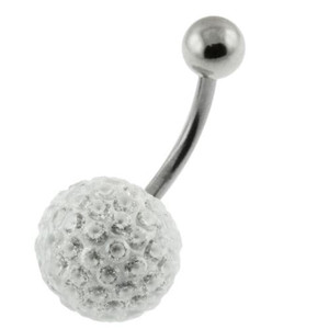 Multi Crystal Genuine CZ Belly Bar - 9mm / Clear
