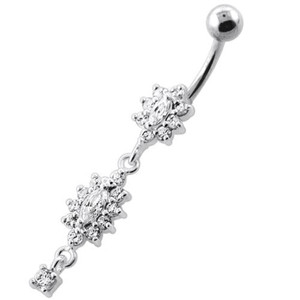 Twin flower Dangling Navel Banana - Clear