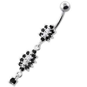 Twin flower Dangling Navel Banana - Black