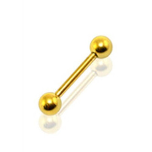 Anodised Tongue Barbell with Ball - 12mm - 6mm / Gold