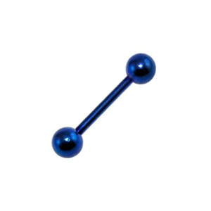 Anodised Tongue Barbell with Ball - 16mm - 5mm / Dark Blue