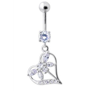 Fancy Jeweled Heart Belly Banana - Lavender