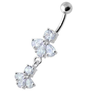 Fancy Jeweled Navel Belly Ring  - Lavender