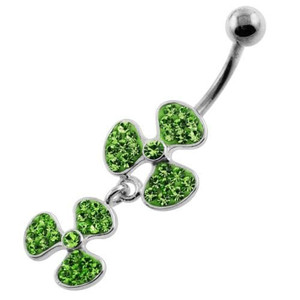 Multi Jeweled Bio-Hazard Navel Belly Piercing - Peridot