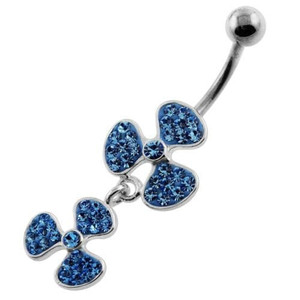 Multi Jeweled Bio-Hazard Navel Belly Piercing - Lavender