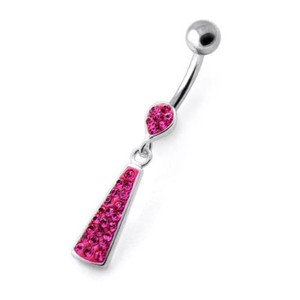 Long Drop Dangling Navel belly Banana - Pink