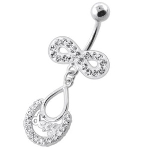Sexy Infinity Dangling Belly bar - Clear
