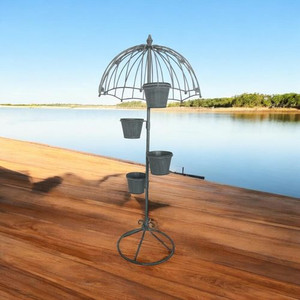 130CM GREY METAL GARDEN PLANTER