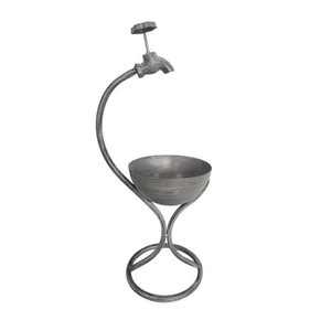 57CM GREY METAL GARDEN PLANTER