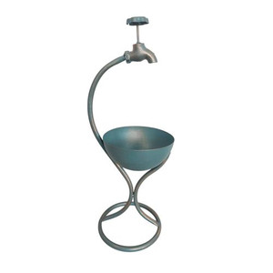 57CM BLUE METAL GARDEN PLANTER