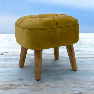YELLOW WOODEN STOOL