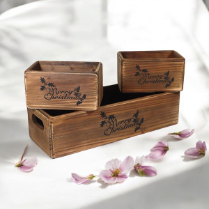 34/15/15CM SET 3  WOODEN BOXES