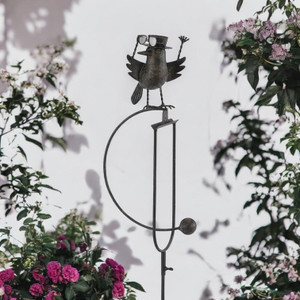 44" METAL BIRD ROCKER GARDEN STAKE