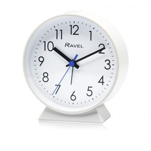 Ravel Bedside Modern Round Large Alarm Clock White RC049.4