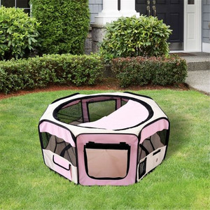 Pet Carrier Pet Playpen Beige and Pink 90 x 41 Hcm