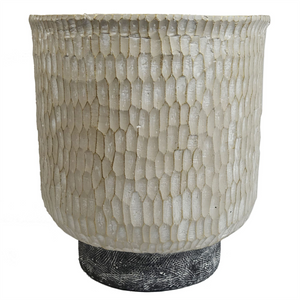 32cm x 29cm Brushed Gold Stone Effect Planter Composite Plant Pot