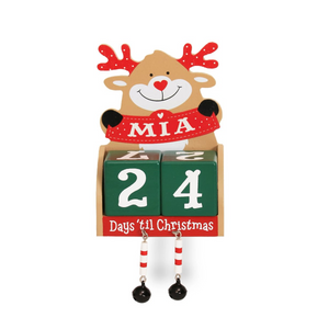 Pre-personalised Christmas Wooden Advent Block Calendar - Mia