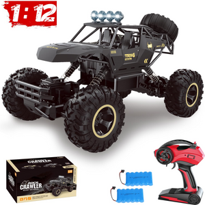 4DRC 1:12 Rock Crawler Rechargeable Off Road Truck 4WD , Metal Shell LED Headlights RC Remote Control Off Road Car Truck