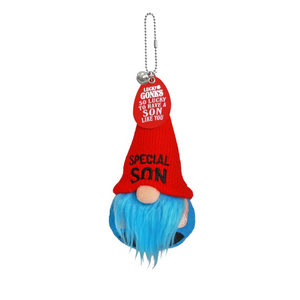 Pre-personalised Lucky Gonk Mascot Keyring For Bags and Backpacks - Special Son