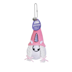 Pre-personalised Lucky Gonk Mascot Keyring For Bags and Backpacks - Unicorn