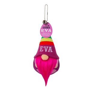 Pre-personalised Lucky Gonk Mascot Keyring For Bags and Backpacks - Eva