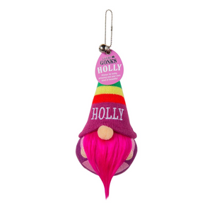 Pre-personalised Lucky Gonk Mascot Keyring For Bags and Backpacks - Holly