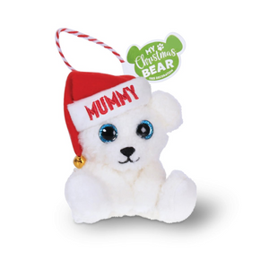 Pre-personalised My Christmas Bear Tree Plush Decoration Gift - Mummy