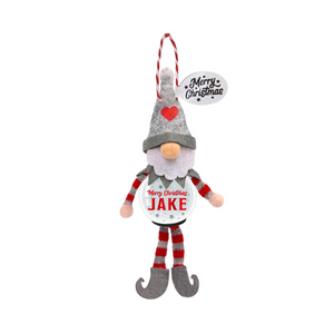 Pre-personalised Snowglobe Santa Elf Christmas Tree Decoration Gift - Jake