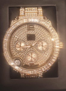 NY LONDON GENTS BLING WATCH PI-7498 GOLD