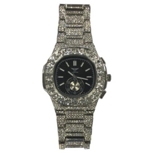 NY LONDON GENTS BLING WATCH PI-7644 PNP/BLK