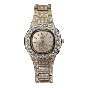 NY LONDON GENTS BLING WATCH PI-7644 GOLD