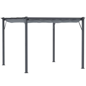 Outsunny 3x3(m) Pergola Gazebo Sun Shade Shelter Aluminium Garden Canopy, Grey