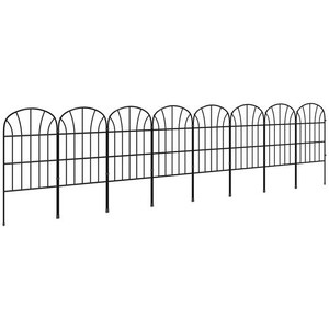 Outsunny 8PCs Decorative Garden Fencing 24in x 8.7ft Metal Border Edging