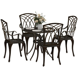 Outsunny 5 PCs Garden Dining Set, Garden Furniture Set, Bronze Tone