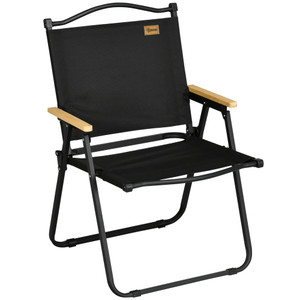 Outsunny Lightweight Portable Folding Chair for Camping, Fishing - Black