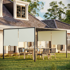 Outsunny 3 x 4m utdoor Garden Pergola with LED Lights - Cream