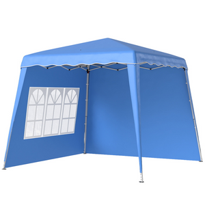Outsunny 2.4 x 2.4m UV50+ Pop Up Gazebo Canopy Tent with Carry Bag - Blue